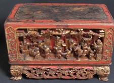 Antique Autel Coffre en Bois sculpté de CHINE