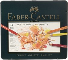 [110024] Faber-Castell Boîte métal de 24 Crayons de couleur Polychromos
