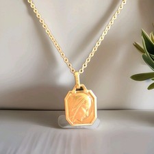 Ancien pendentif -  Médaille plaqué or - Vierge Marie - N°4