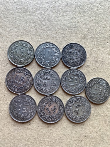 Lot pièces 1 franc - 10,