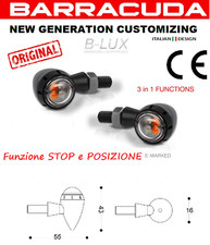 Flèches Vintage En Aluminium Satiné NOIR S-LED 3 B-LUX 35x16 UNIVERSAL Pour Moto