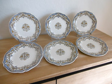 SERIE DE SIX ASSIETTES DESSERT FAIENCE GIEN DECOR ENFANTS AUX PRESSOIRS Lot 2.