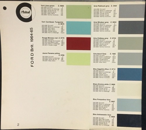 Rare lot nuancier color - rare, chart