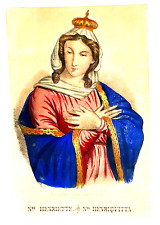 IMAGE RELIGIEUSE EDITION LORDEREAU  PARIS LITHOGRAPHIE COULEUR SAINTE CAROLINE