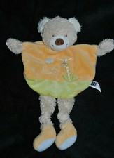 Doudou Plat Ours Vert Orange