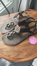 Sandales noir marron grendha - sandales,
