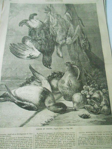 Gravure 1862 chasse table - -,