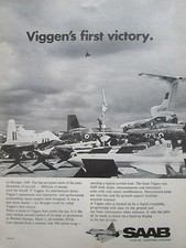 11/1969 PUB SAAB SCANIA SAAB 37 VIGGEN FIGHTER SWEDISH AIR FORCE LE BOURGET AD