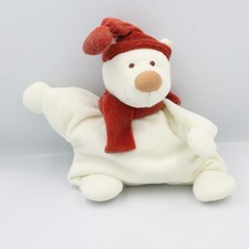 Doudou semi plat ours blanc