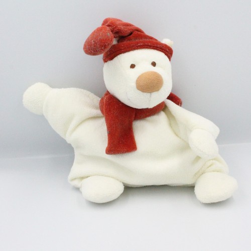 Doudou semi plat ours - , blanc