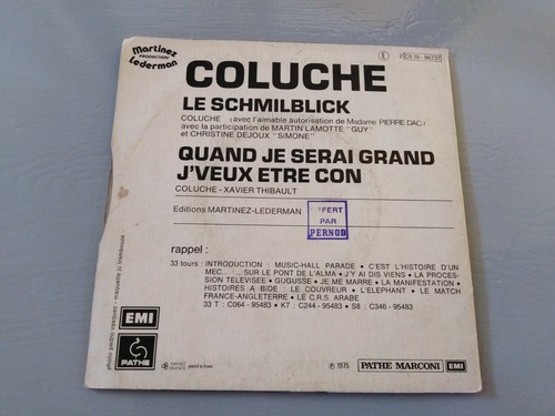 Vinyle coluche schmilblic - vinyle,