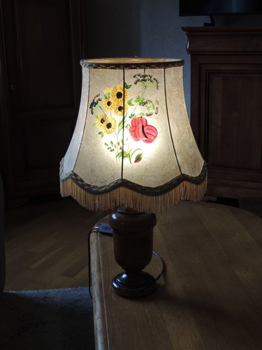 Lampe avec pied bois et - pied,