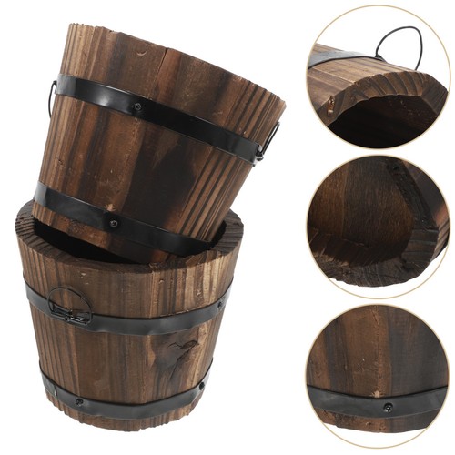 Pots fleurs bois 2 - de,