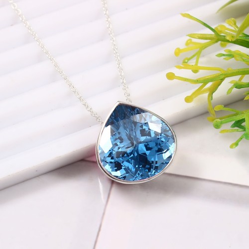 Aaa aigue marine collier 925 - aaa, collier,
