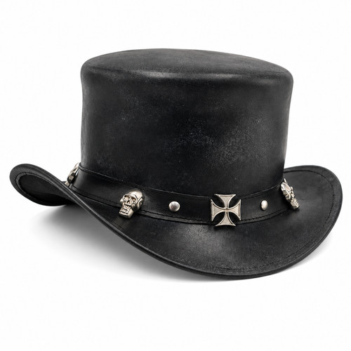 Chapeau haut forme cuir - de,