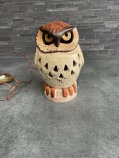 Lampe Chouette Hibou Céramique Gré Vintage 