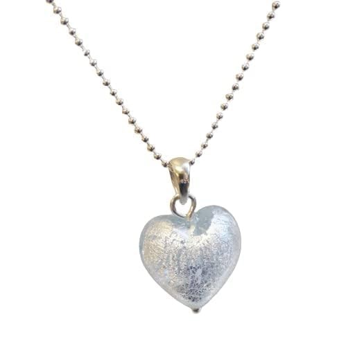 Collier coeur en verre de