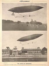 PARIS LONGCHAMP ESSAIS DU DIRIGEABLE SANTOS-DUMONTARTICLE PRESSE 1901