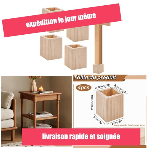 Rehausseurs lit bois - de,