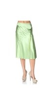 Jupe satin de soie verte