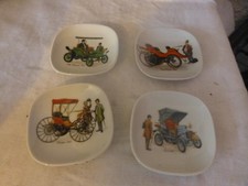 coupelle cendrier vide poche porcelaine Limoges decor voitures anciennes vintage