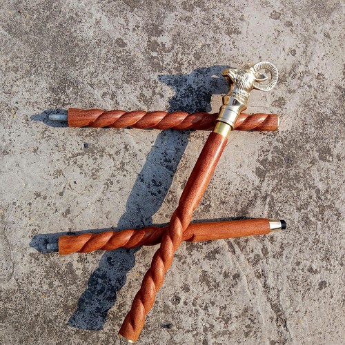 Canne marche bois fait - de,