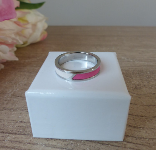 Bague bicolore rose blanche - bague,