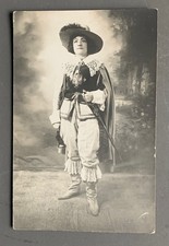 CARTE PHOTO ancienne Paris Femme déguisée en homme Chevalier Mode