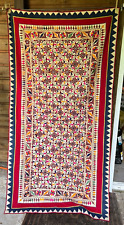 Ancienne tenture murale ethnique, Indienne, brodée main miroirs 195 cm x 102 cm