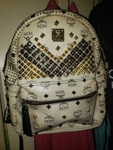 Mcm white studded - white, bookbag