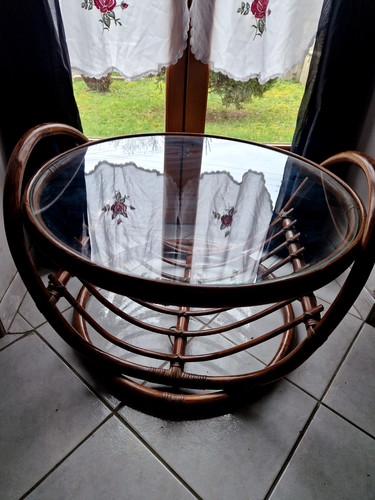 Table basse rotin - basse, bambou