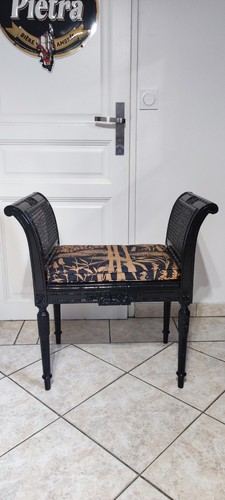 Banquette bois laqué noir - laqué,