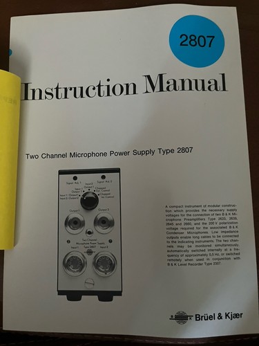 Bruel kjaer instructions - kjaer,