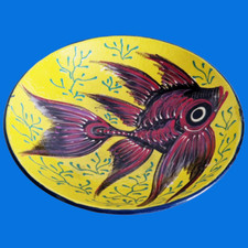 céramique plat décor poisson