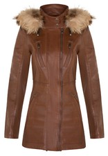 Veste En Cuir Marron Pour