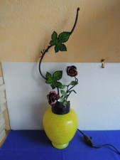 Lampe Veilleuse  Fer Forgé Pate de Verre  vintage 1920