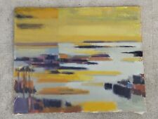 ancienne peinture CLAUDE ESCHOLIER huile sur toile oil on canvas marine abstrait