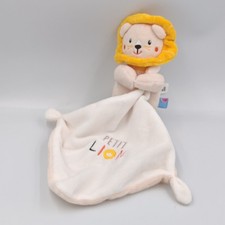 Doudou petit lion blanc beige