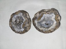 Paire de géodes agathe quartz