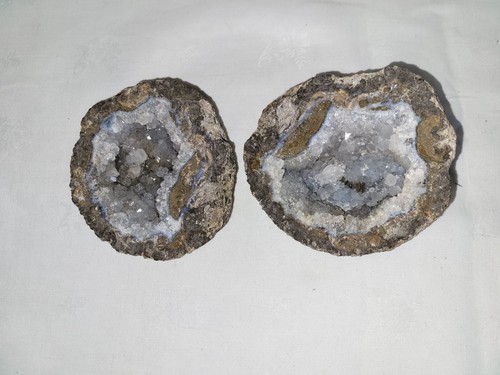 Paire géodes agathe quartz - géodes,