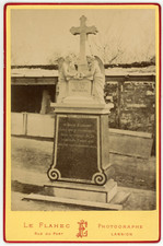 France, Lannion, Monument funéraire Yves Hernot Vintage albumen print.Yves Her