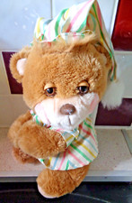 SB1/ PELUCHE VINTAGE OURS MARRON DORMEUR FISHER PRICE QUAKER OATS 1985 25 cm TBE