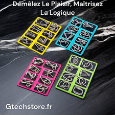 Puzzle fil métal Montessori 8 pièces casse-tête esprit interactif enfant, adulte