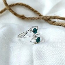 925 Argent Sterling Handmade Naturel Turquoise Bague Solide Femme Tout Taille