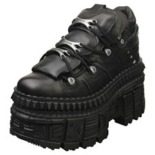 Bottines Plateformes New Rock - Cuir Noir  Unisex M-WALL106-S9 - 38 EU