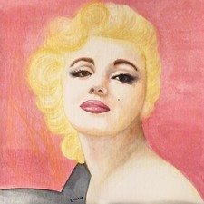 ENARA Art toile tableau peinture encre crayon acrylique Maryline Monroe