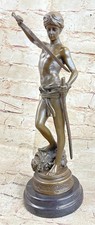 Signée Bronze Marbre Statue