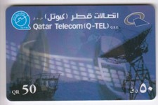 ASIE  TELECARTE / PHONECARD .. QATAR 50QR Q-TEL ANTENNE PARABOLE SATELLITE 02/01