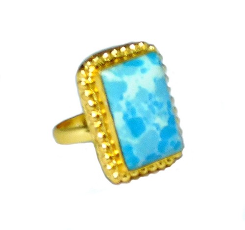 Bague larimar plaqué - plaqué, or