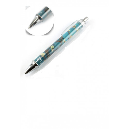 Stylo bille vert - vert-bleu, amandier